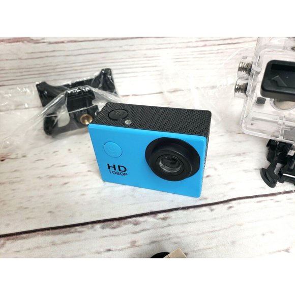Blue Outdoor Sports Action Camera 30m Waterproof 170 Degree Wide Angle Lens HD - Picture 6 of 9